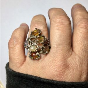 Vintage Sterling Opal Ring ~ Size 6